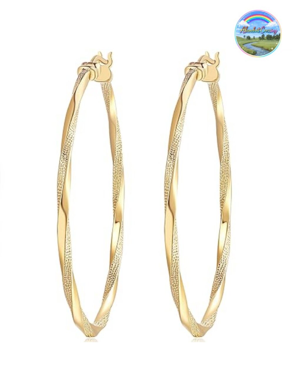 14K Gold Plated Hoop Earrings for Women Hypoallergenic Large Hoops